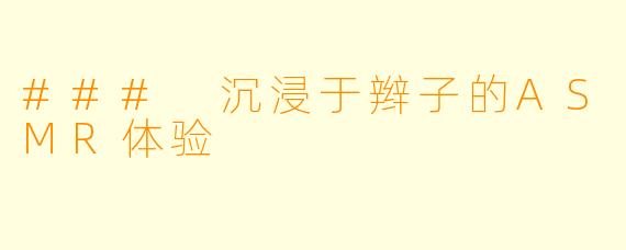 ### 沉浸于辫子的ASMR体验