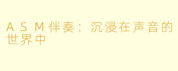 ASM伴奏：沉浸在声音的世界中