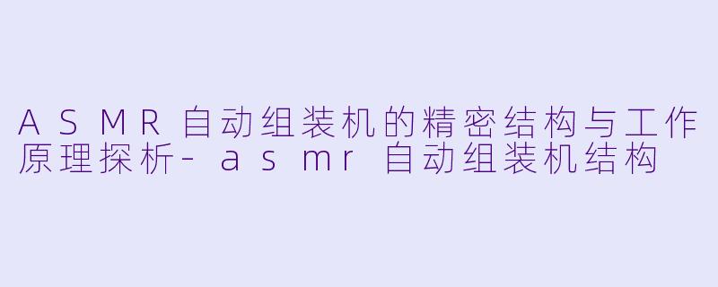 ASMR自动组装机的精密结构与工作原理探析