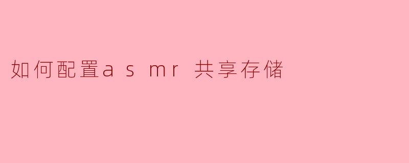 如何配置ASMR共享存储以实现多节点间的数据同步?