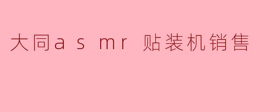 大同ASMR贴装机在销售时主要面向哪些客户群体，其核心优势是什么？
